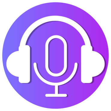 Podcast microphone and headphones